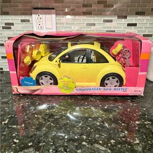 2002 Vintage Barbie Car Volkswagen New Beetle - Yellow NEW IN BOX